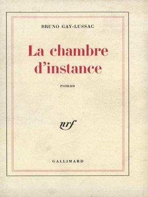 cover image of La Chambre d'instance